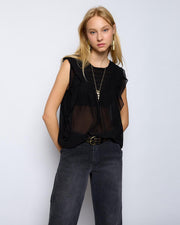 Blusa Gomas Volantes Negro - 2