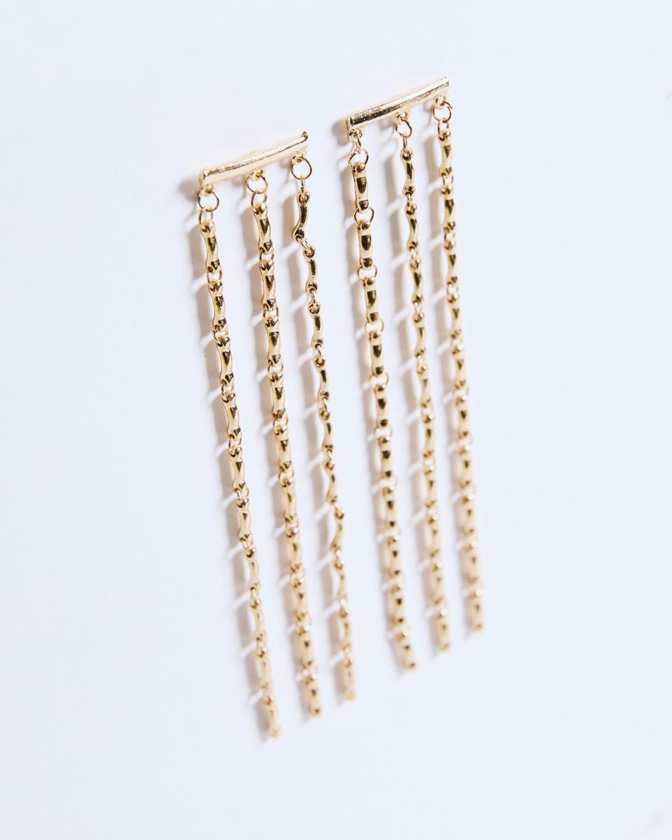 Long Gold Strip Earrings