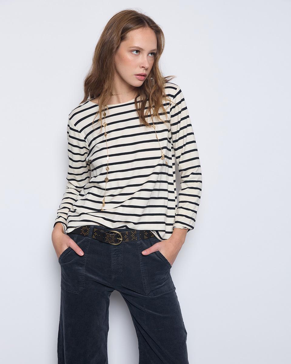 Raw Striped Sweatshirt