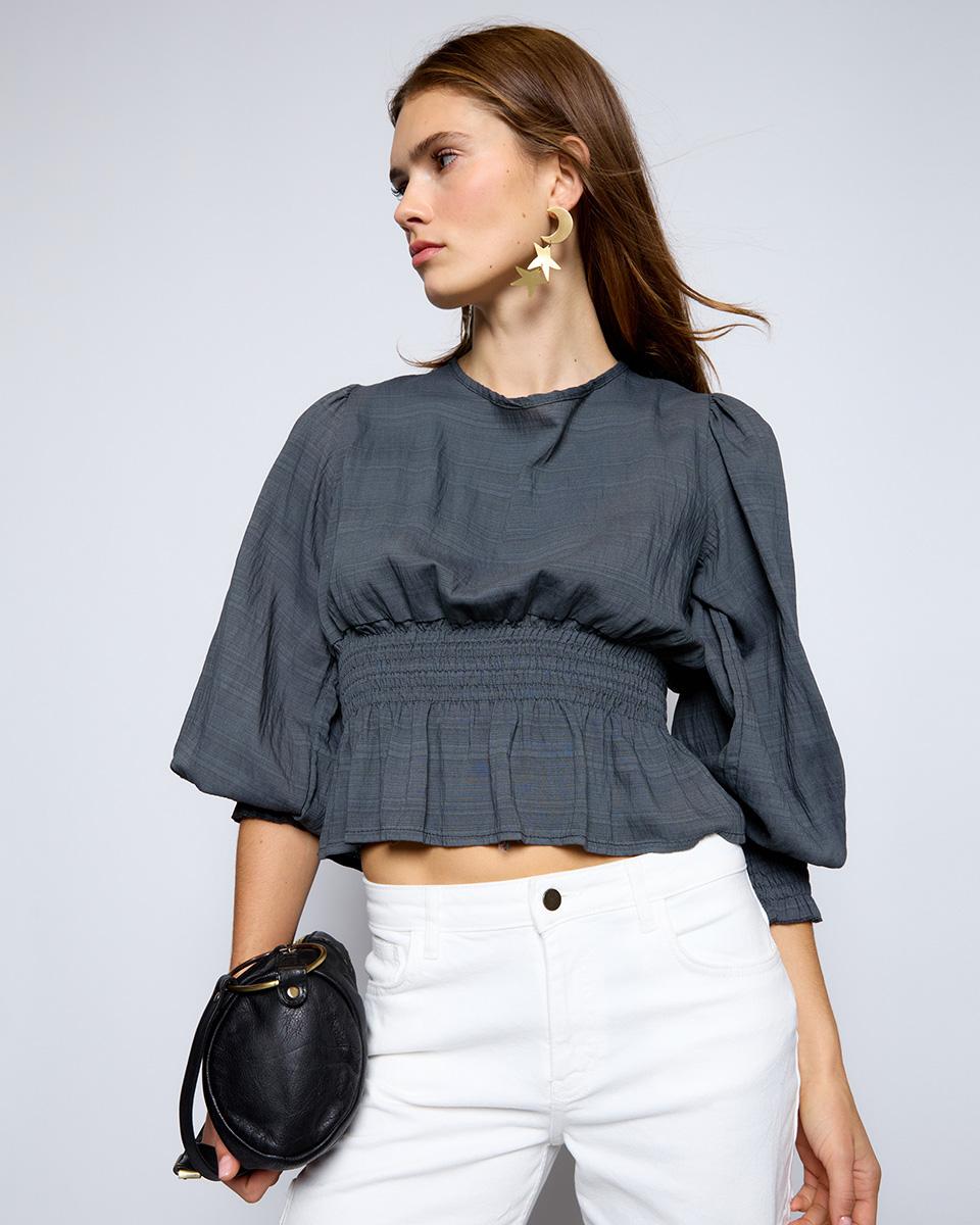 Anthracite Honeycomb Blouse