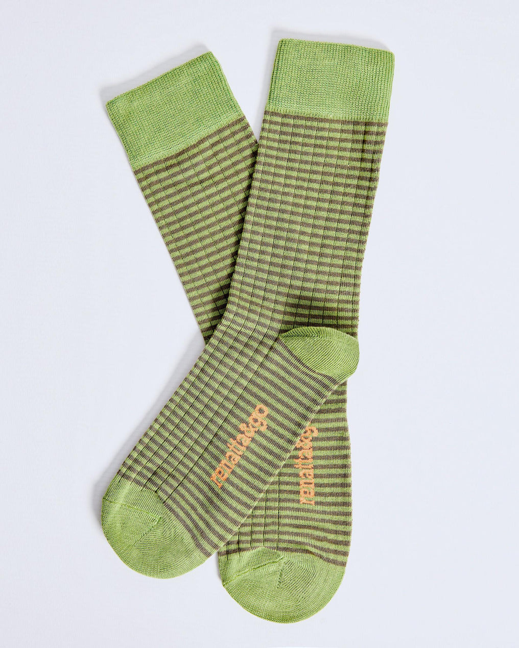 Green Striped Mid-Calf Socks