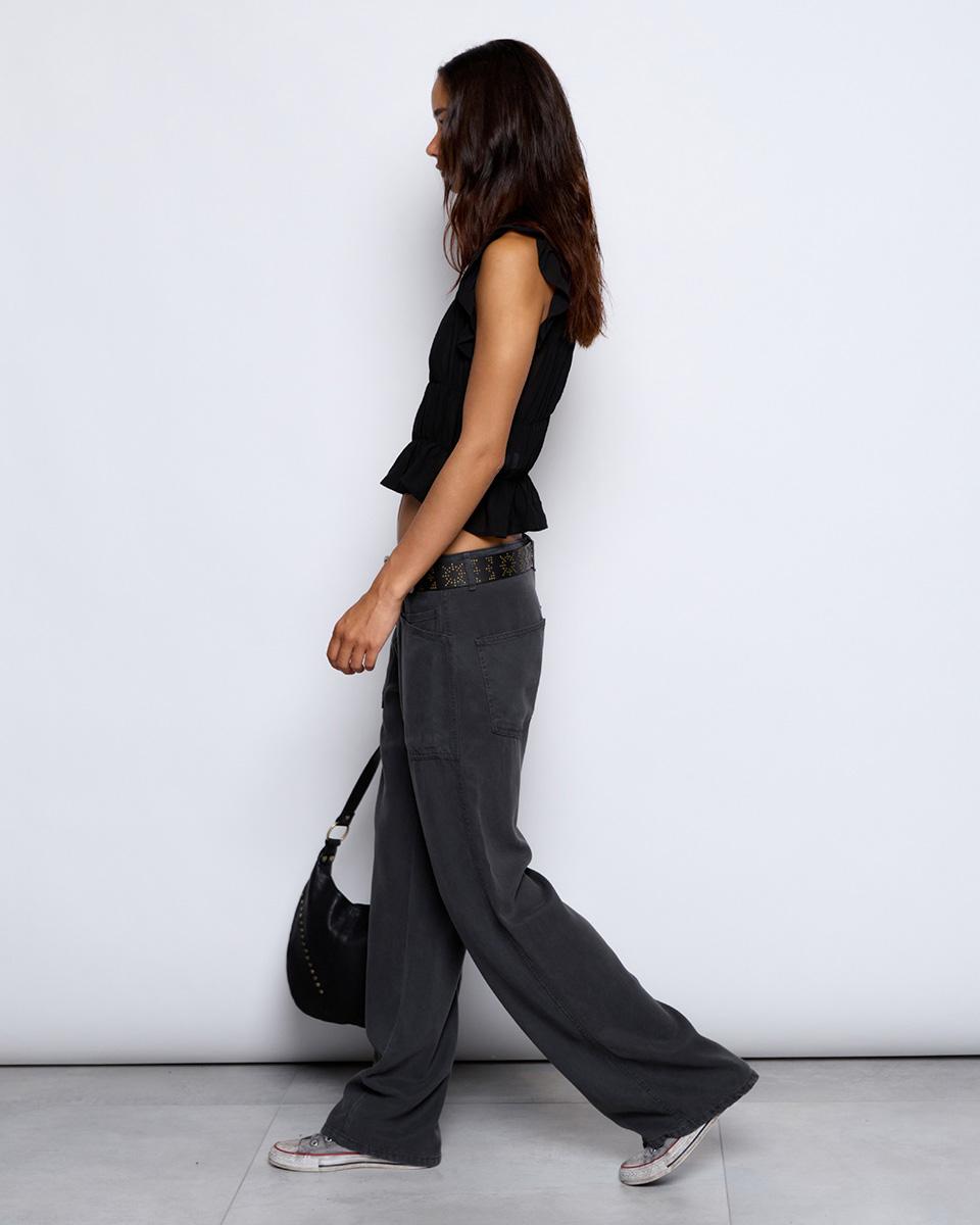 Tencel Pants with Gray Pockets