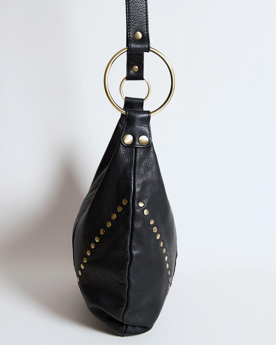 Black Studded Leather Bag