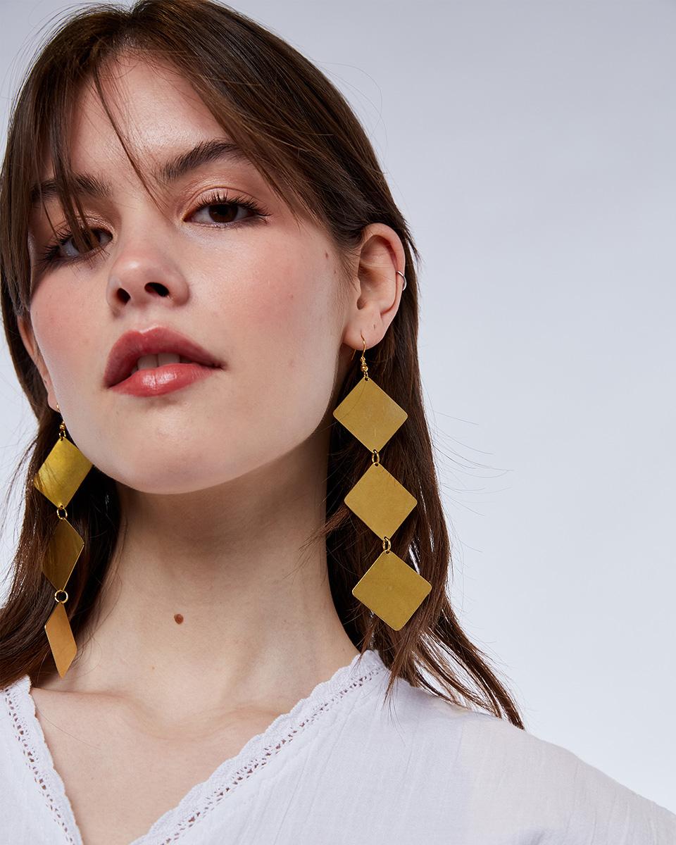 Maxi Gold Rhombus Earring