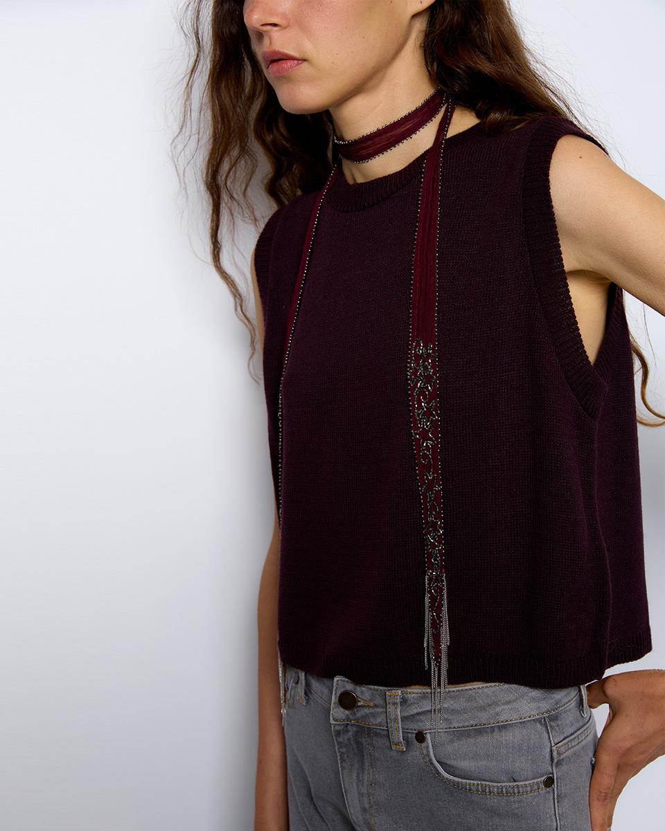 Eggplant Knitted Vest