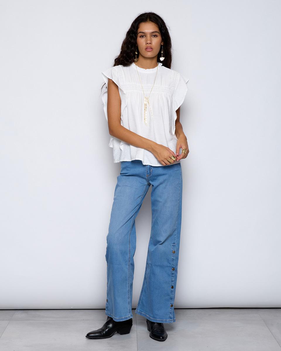 Flare Jeans with Blue Slits