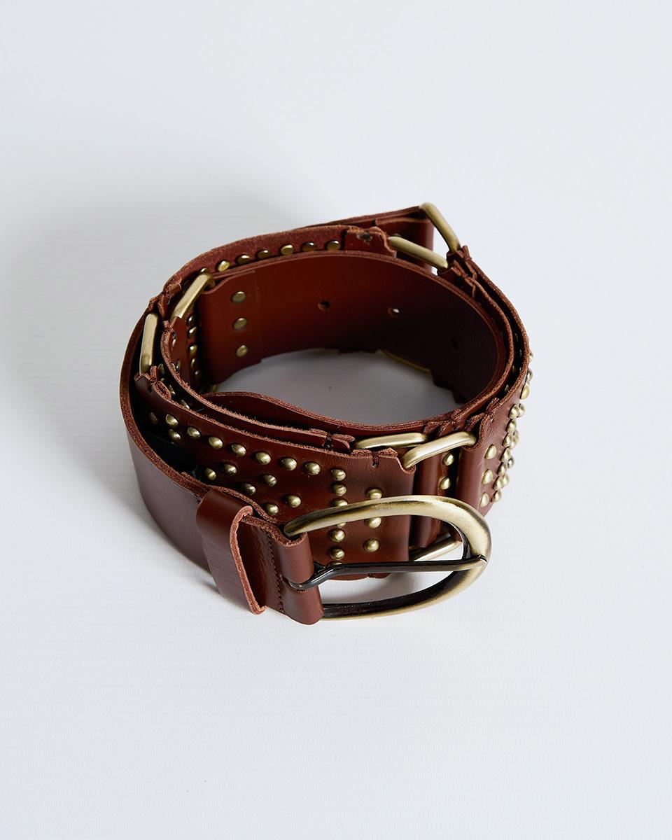 Brown Leather Sash Belt