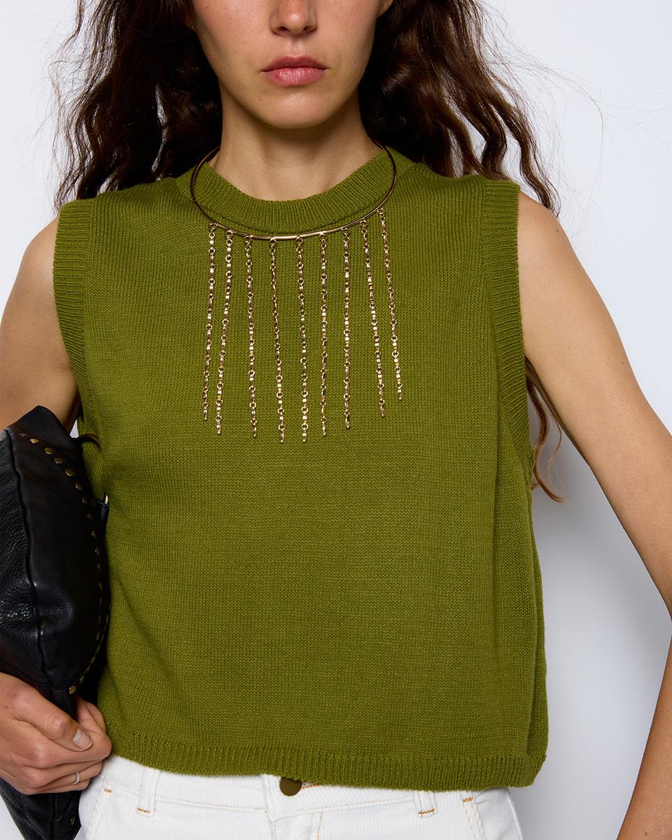 Green Knitted Vest