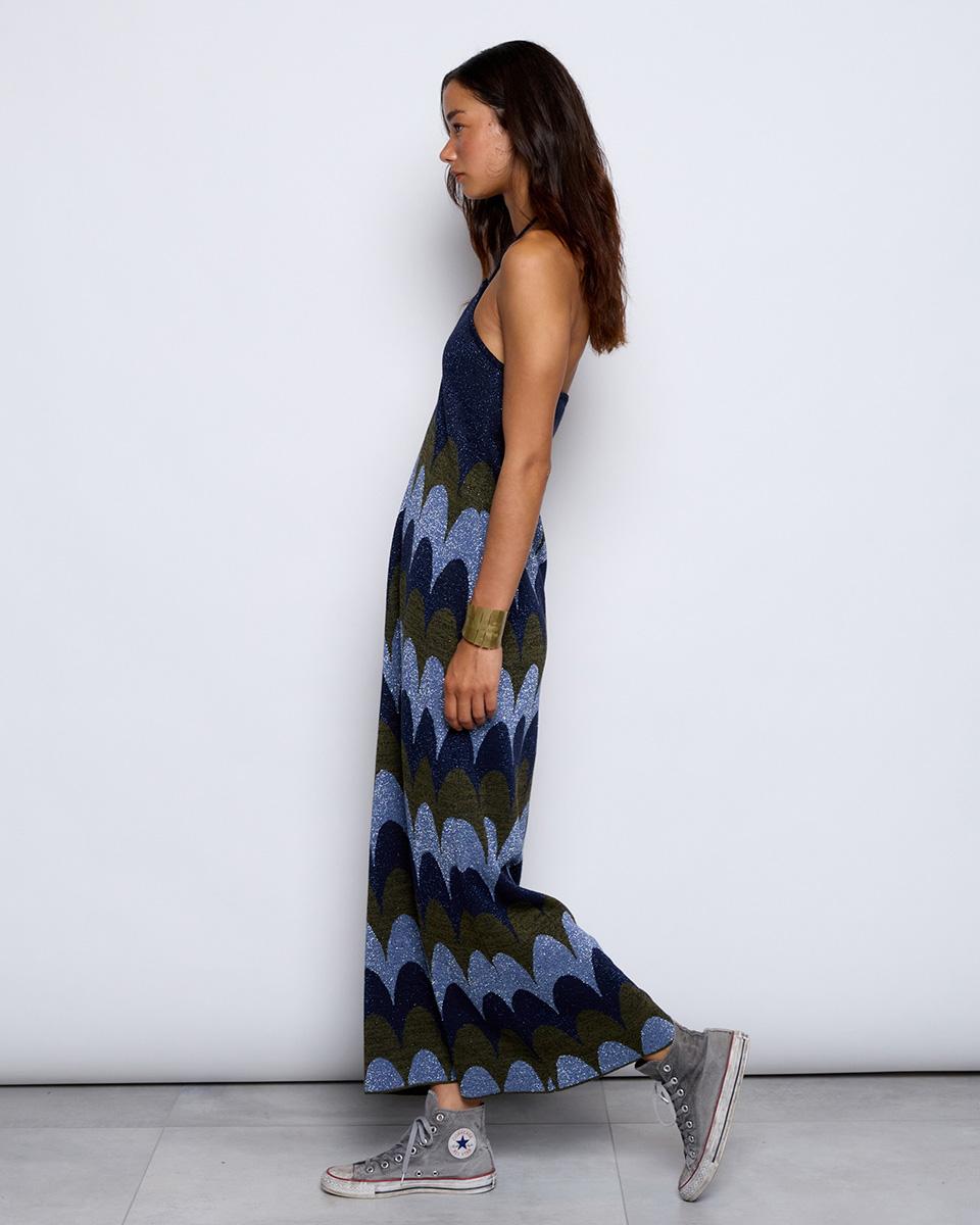 Blue Dot Waves Dress