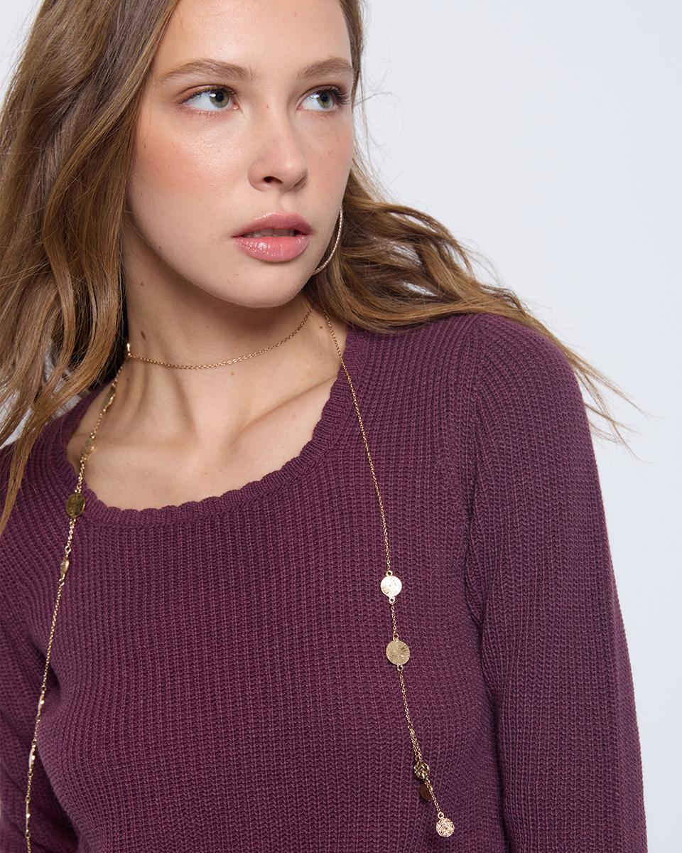 Purple Square Neckline Jersey