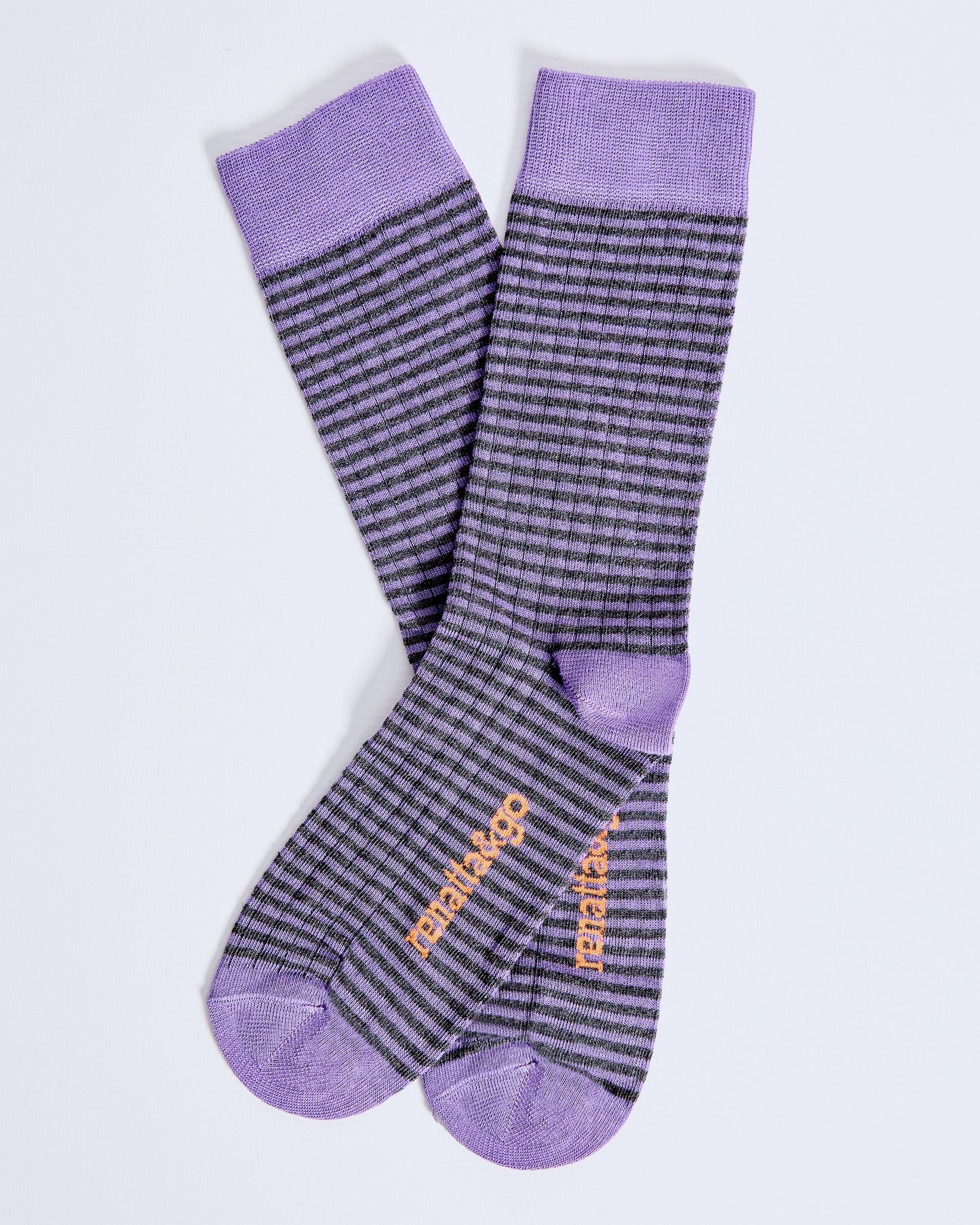 Purple Striped Mid-Calf Socks