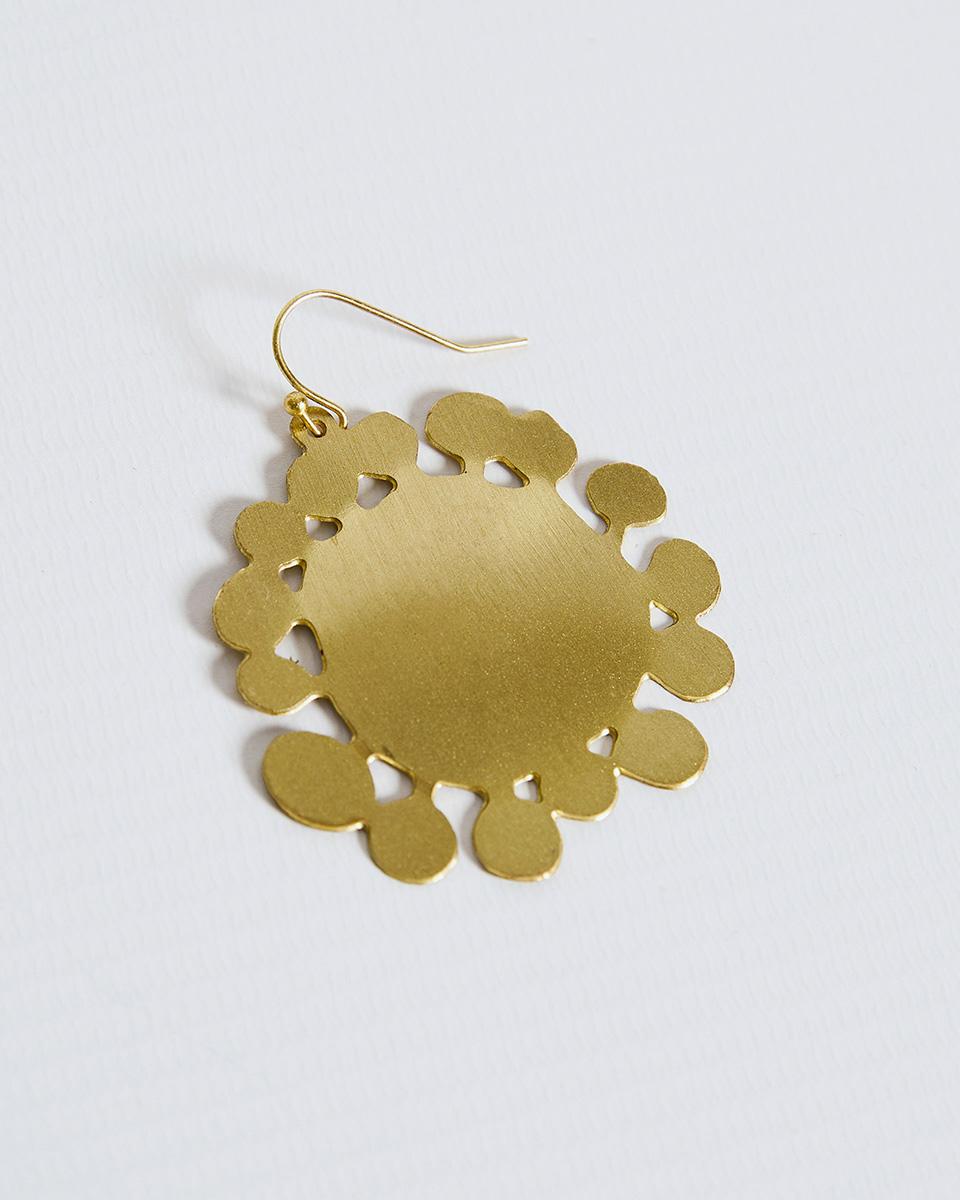 Large Gold Flower Earring