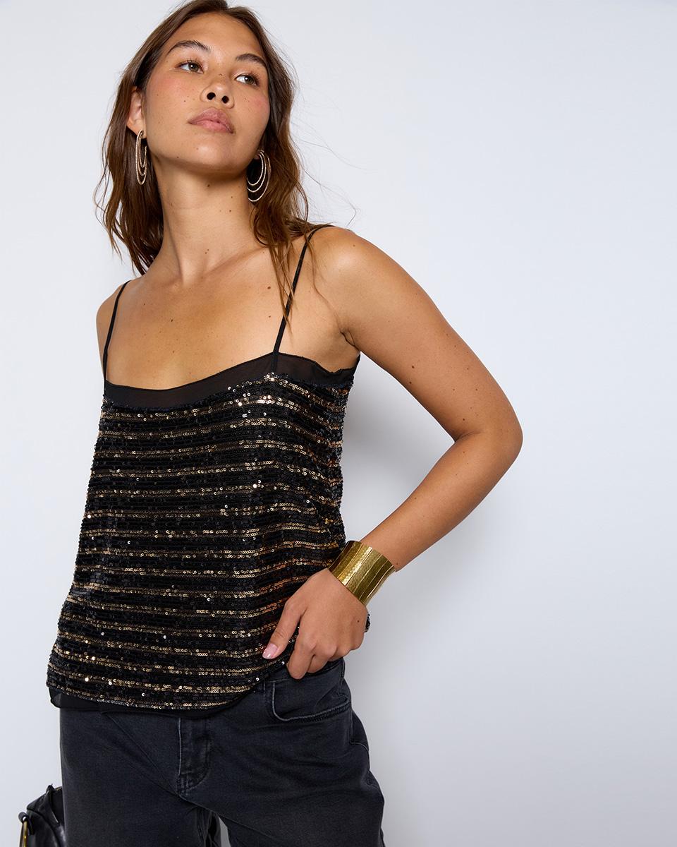 Gold Sequin Top