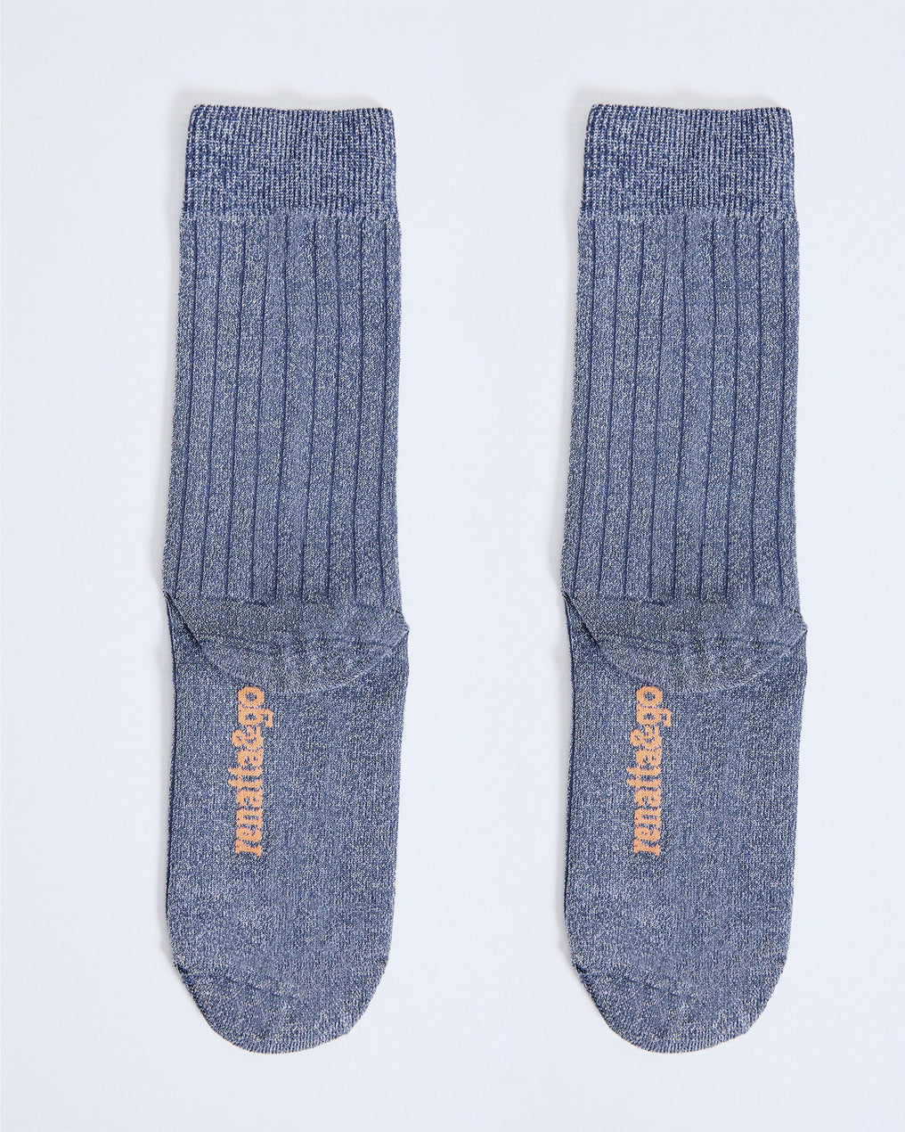 Blue Lurex Mid-Calf Socks