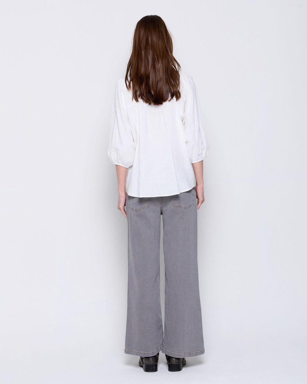 White Peak Yoke Blouse