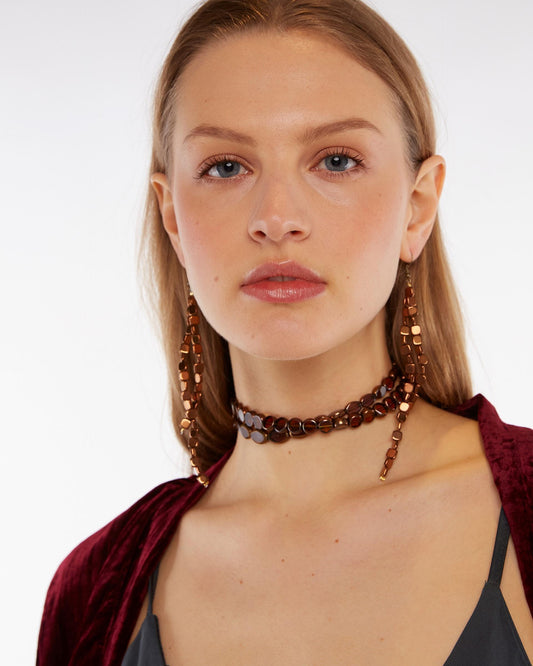 Double Bronze Strip Earrings