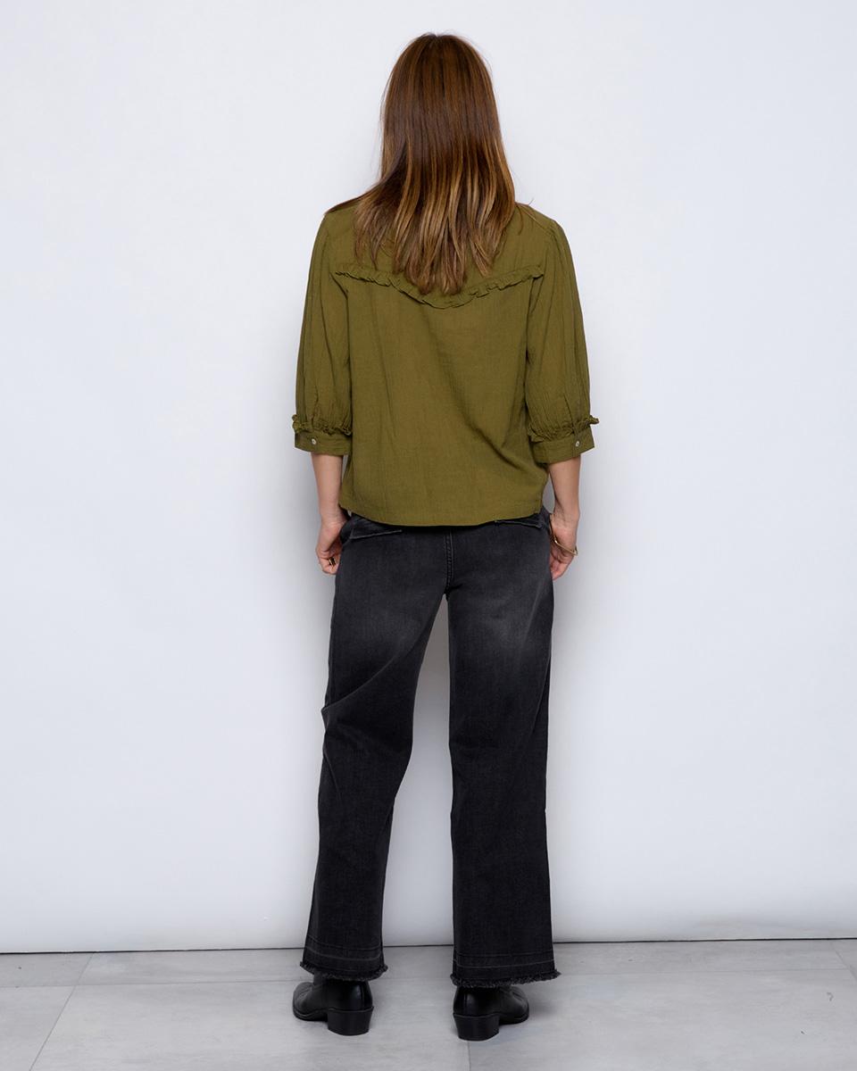 Blusa Canesu Volante Verde - 4