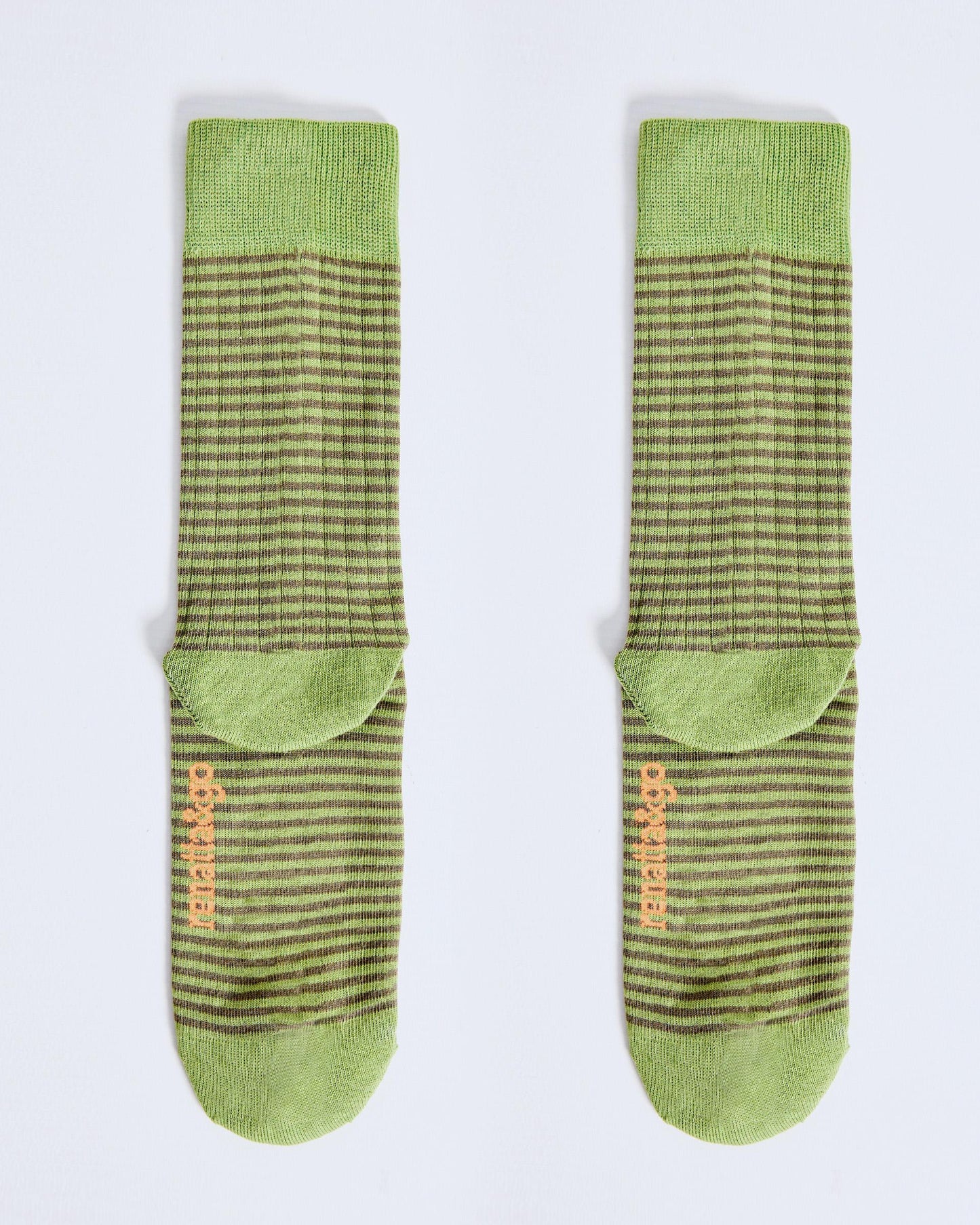 Green Striped Mid-Calf Socks