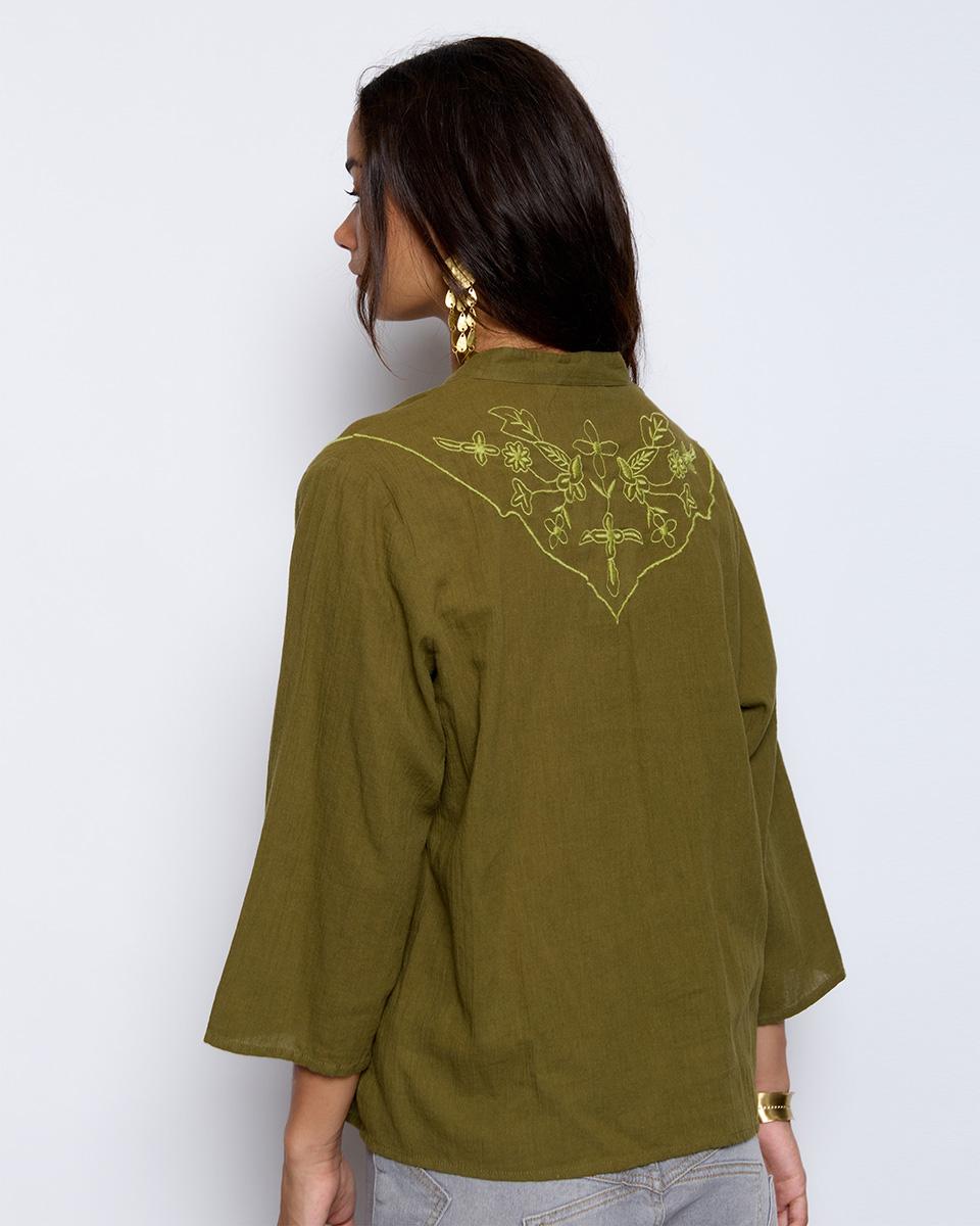 Blusa Bordados Japo Verde