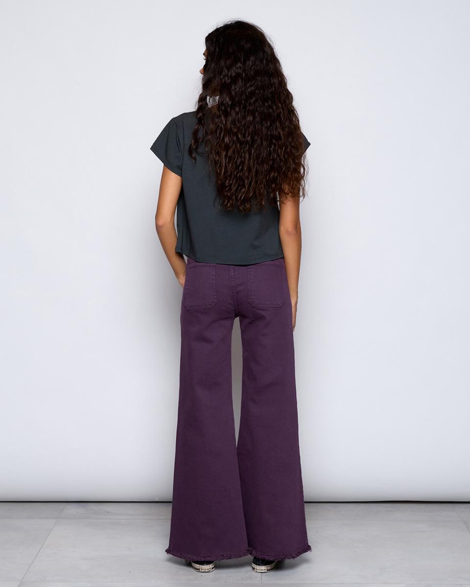 Pantalón Sarga Plastón Morado