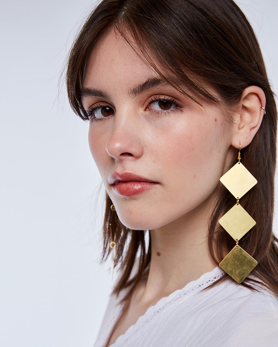 Maxi Gold Rhombus Earring