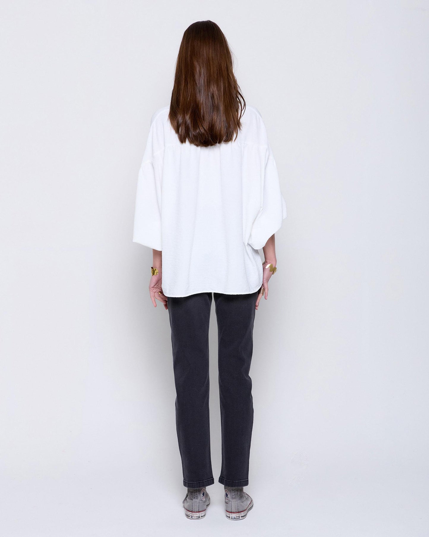 White Yoke Button Blouse