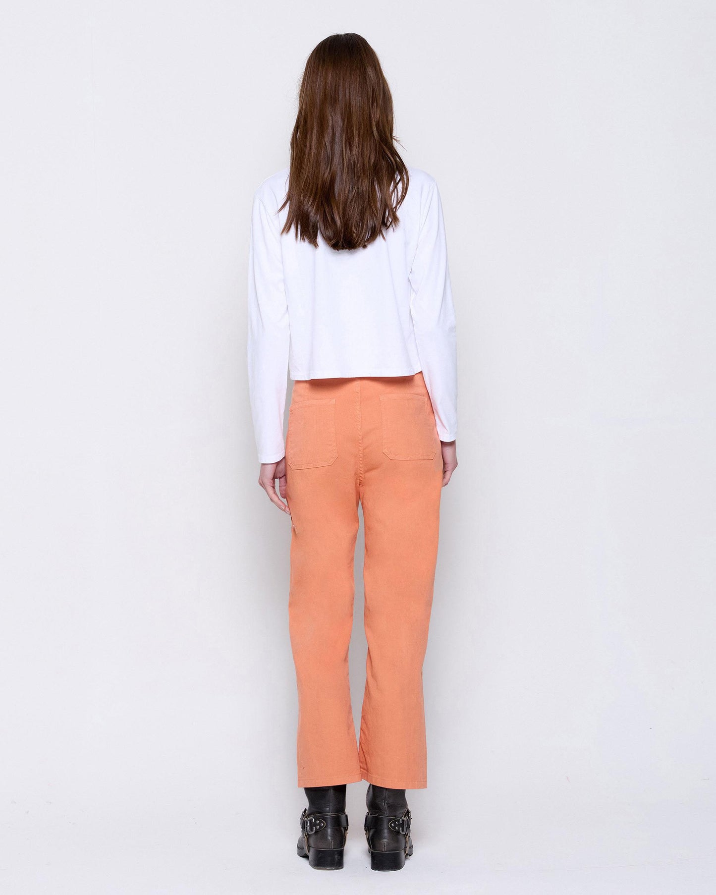 High Waisted Jeans with Orange Pockets