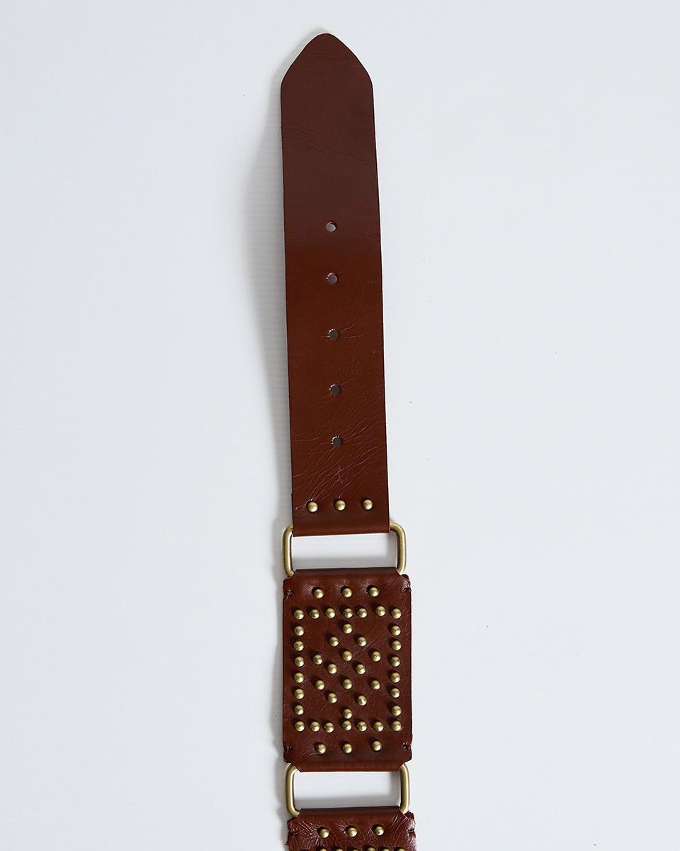 Brown Leather Sash Belt