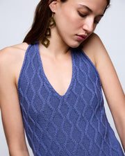 Top Halter Textura Azul - 4