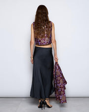 Top Jacquard Flores Morado - 4