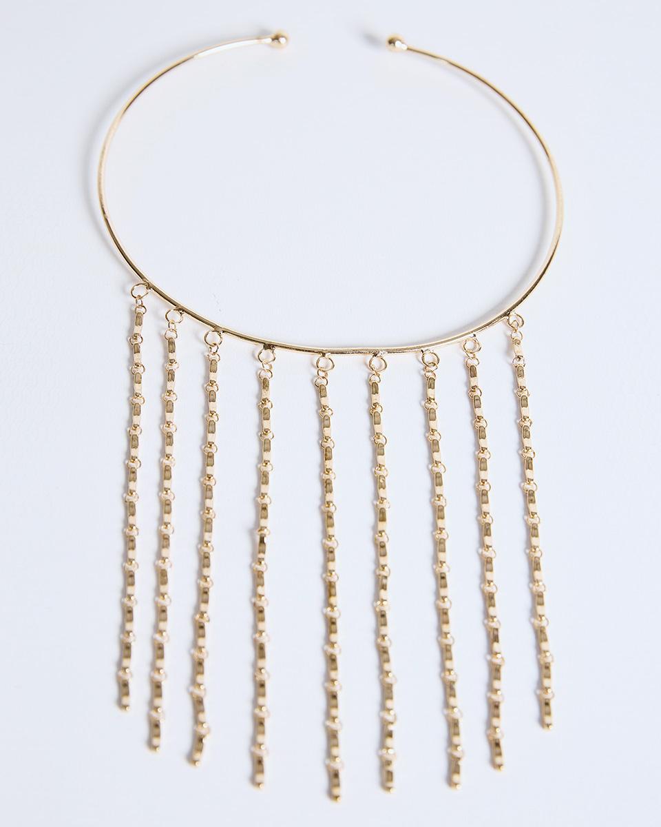 Gold Strip Hoop Necklace