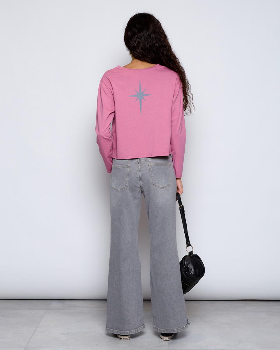 Pink Star Long Sleeve T-Shirt