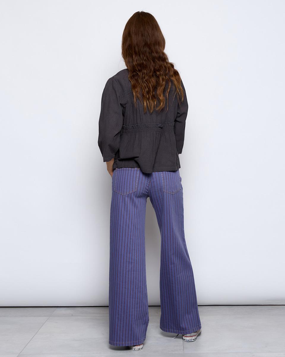 Wide Leg Jeans Purple Stripes