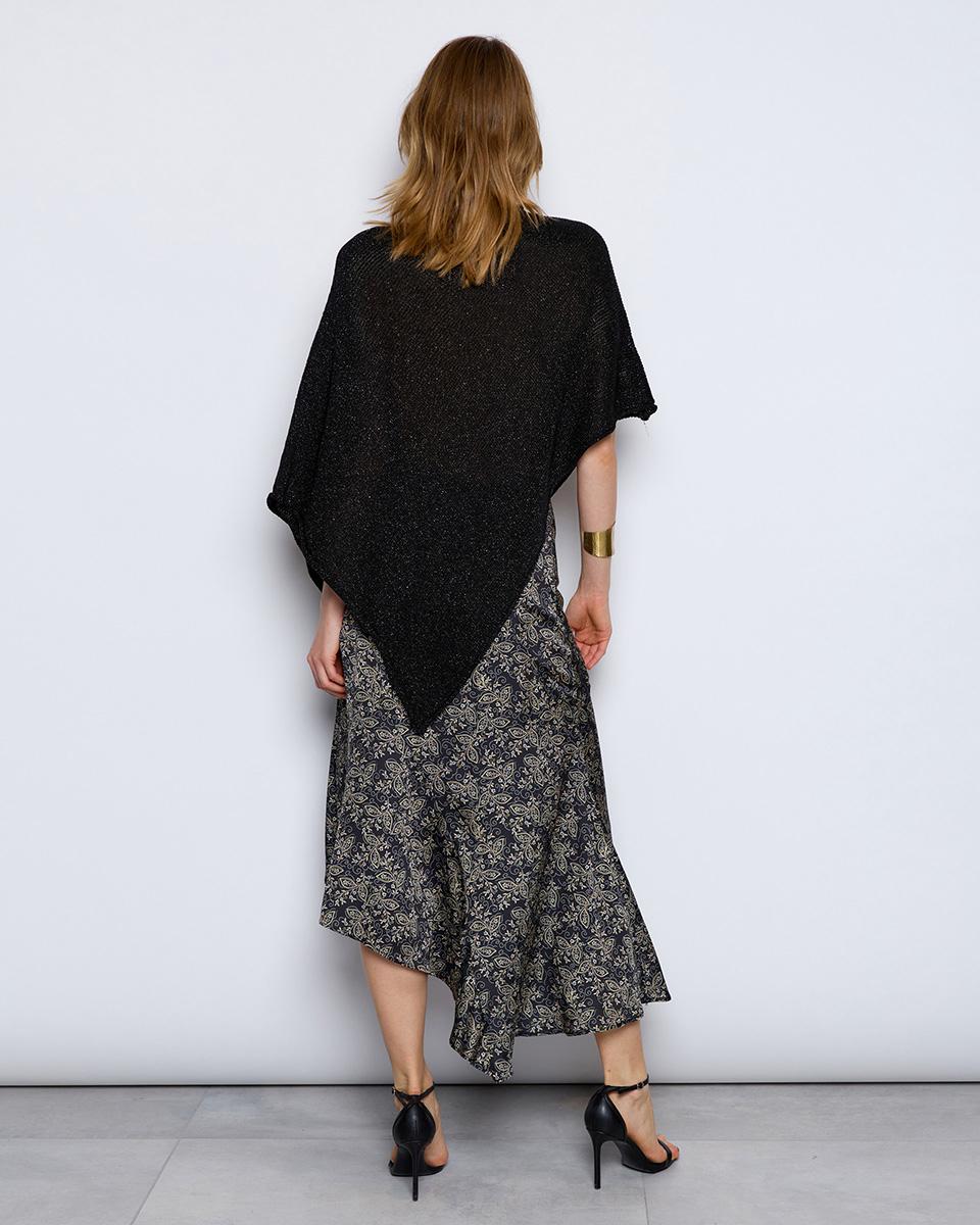 Poncho Punto Lurex Negro