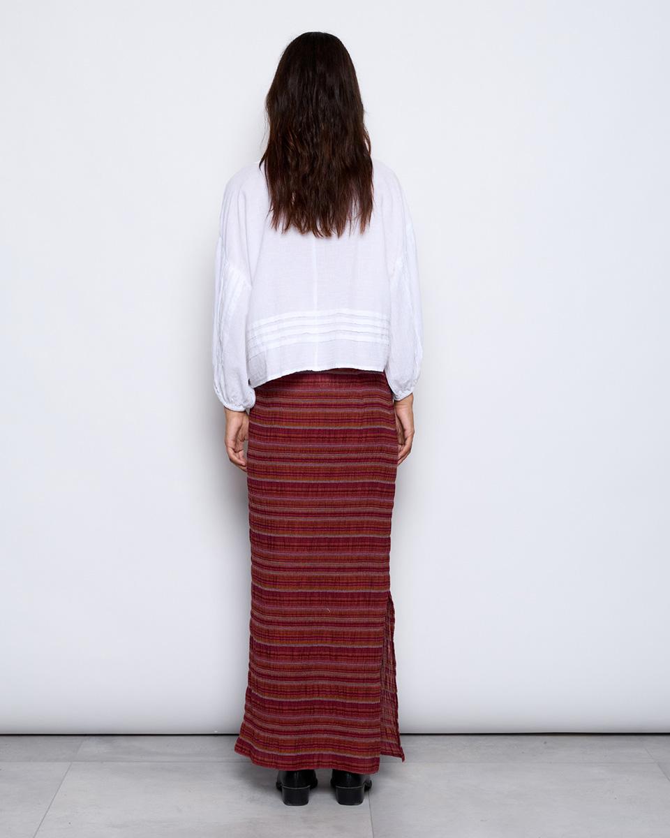 Pink Striped Long Skirt