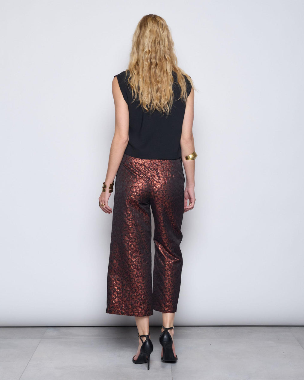 Burgundy Animal Print Trousers