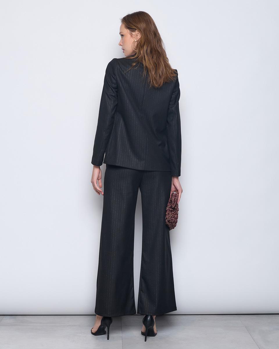 Pantalón Raya Lurex Negro