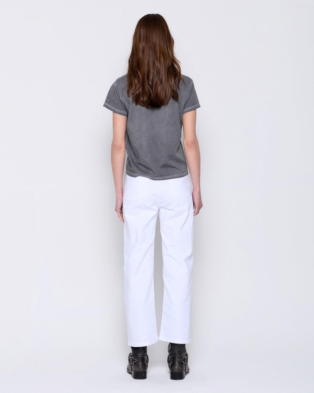 High Waist Jeans with Pockets in White