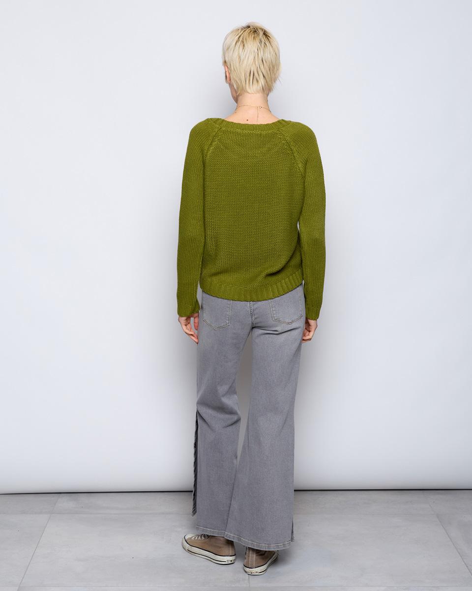 Green Boat Neck Sweater